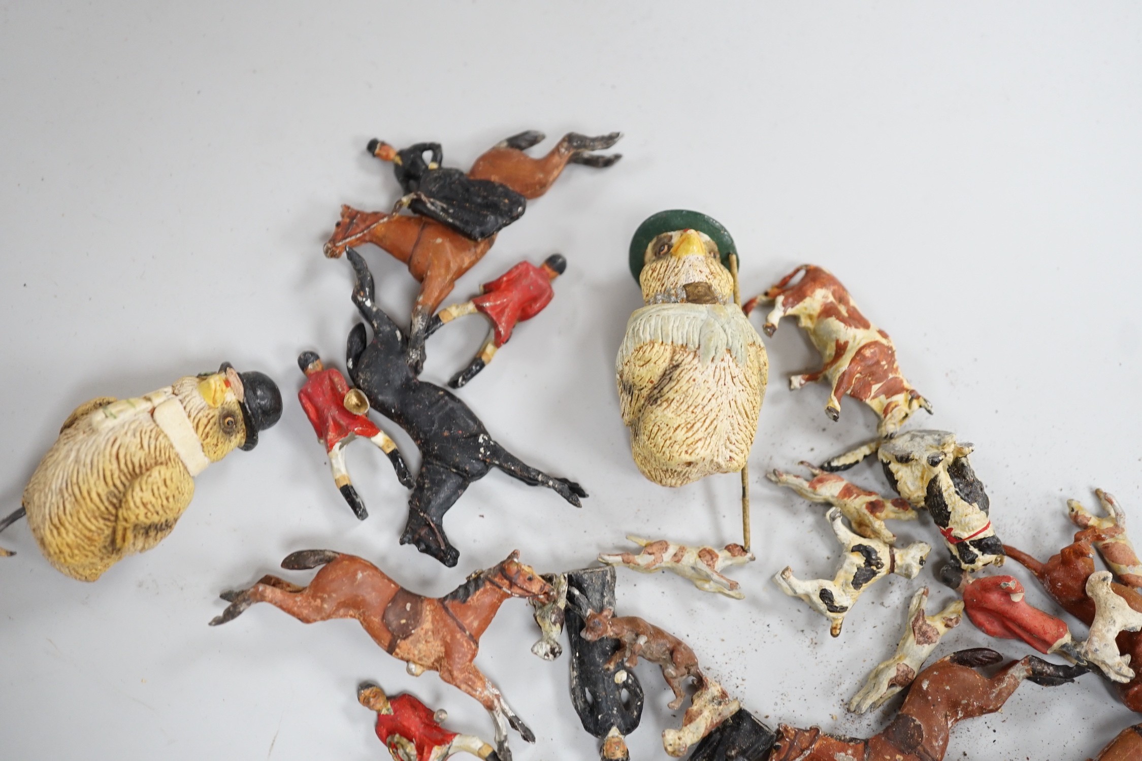 A small collection of lead hunting figures